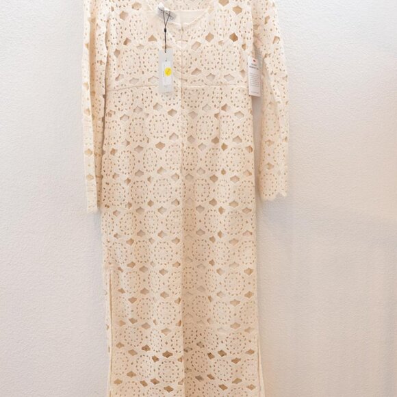 Cara Cara Marsielle Crocheted Cotton Midi Dress NWT Size Medium Retail $595 - Picture 3 of 4